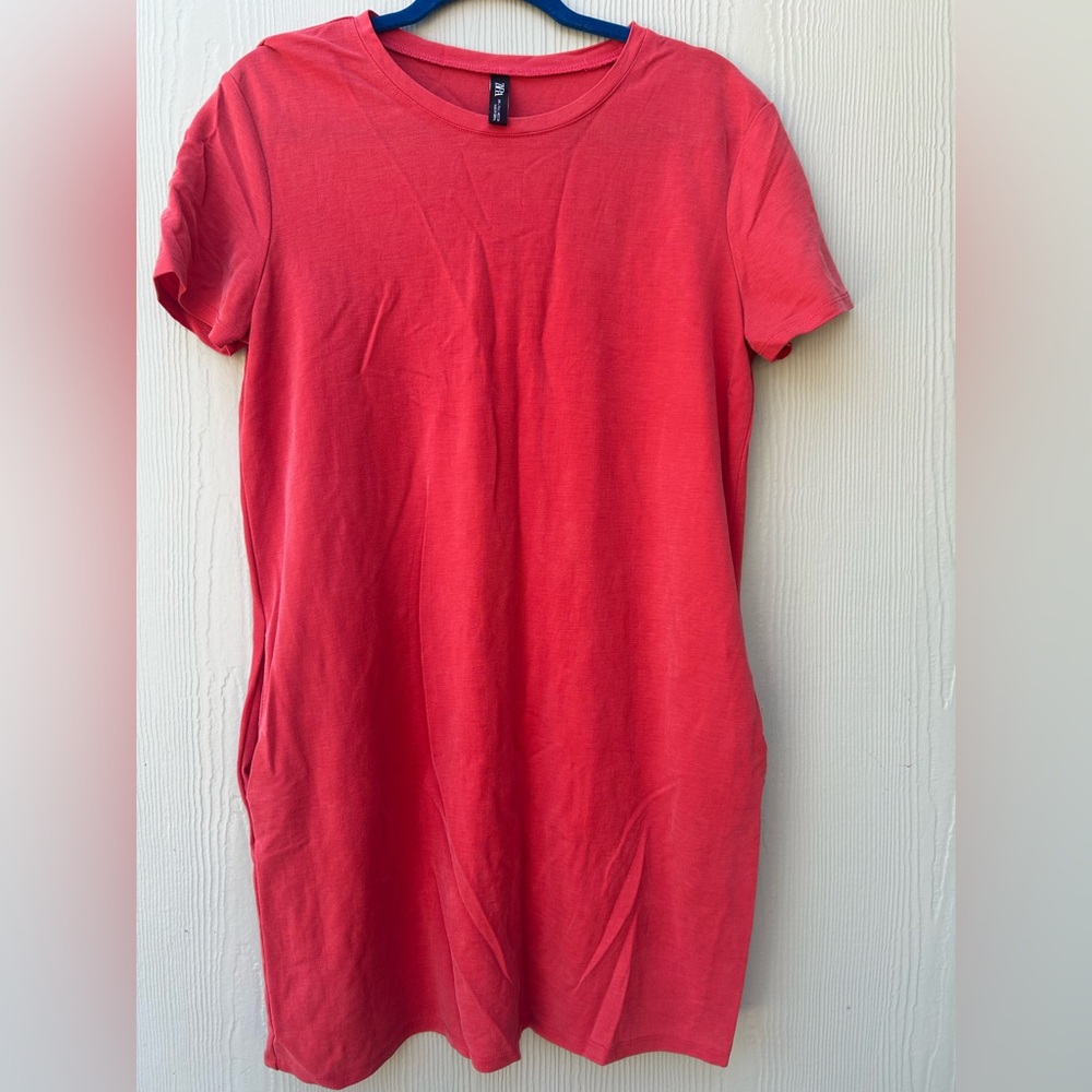 Zara Red Boxy Polo T-Shirt